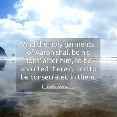 Picture 05 - Exodus 29:29 KJV - And the holy garments of Aaron shall be his sons' - Bible Verse Picture