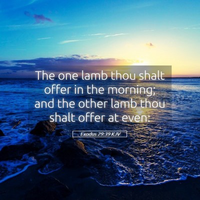 Picture 05 - Exodus 29:39 KJV - The one lamb thou shalt offer in the morning; and - Bible Verse Picture