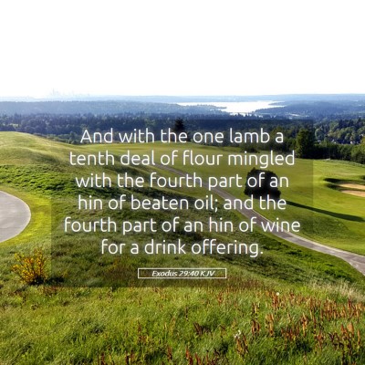 Picture 05 - Exodus 29:40 KJV - And with the one lamb a tenth deal of flour - Bible Verse Picture