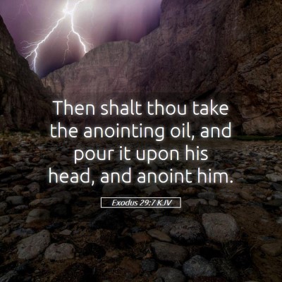 Picture 05 - Exodus 29:7 KJV - Then shalt thou take the anointing oil, and pour - Bible Verse Picture