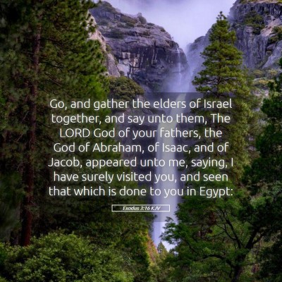 Picture 05 - Exodus 3:16 KJV - Go, and gather the elders of Israel together, and - Bible Verse Picture