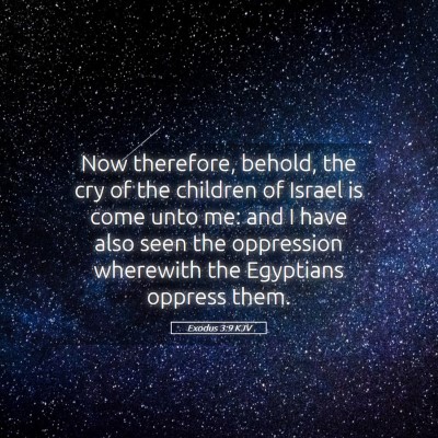 Picture 05 - Exodus 3:9 KJV - Now therefore, behold, the cry of the children of - Bible Verse Picture