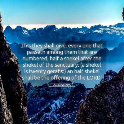 Picture 05 - Exodus 30:13 KJV - This they shall give, every one that passeth - Bible Verse Picture