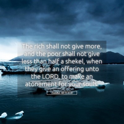 Picture 05 - Exodus 30:15 KJV - The rich shall not give more, and the poor shall - Bible Verse Picture