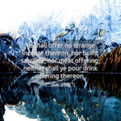 Picture 05 - Exodus 30:9 KJV - Ye shall offer no strange incense thereon, nor - Bible Verse Picture