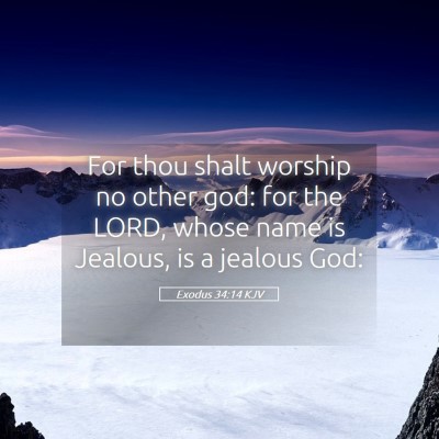 Picture 05 - Exodus 34:14 KJV - For thou shalt worship no other god: for the - Bible Verse Picture