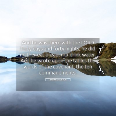 Picture 05 - Exodus 34:28 KJV - And he was there with the LORD forty days and - Bible Verse Picture