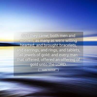 Picture 05 - Exodus 35:22 KJV - And they came, both men and women, as many as - Bible Verse Picture
