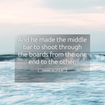 Picture 05 - Exodus 36:33 KJV - And he made the middle bar to shoot through the - Bible Verse Picture