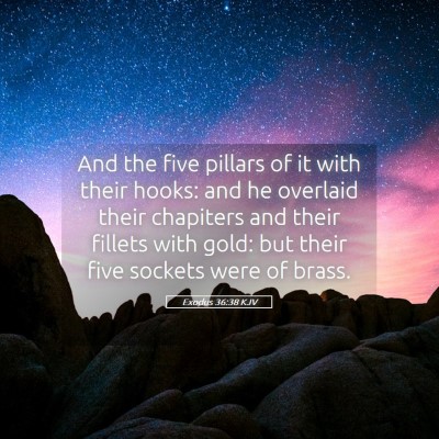 Picture 05 - Exodus 36:38 KJV - And the five pillars of it with their hooks: and - Bible Verse Picture