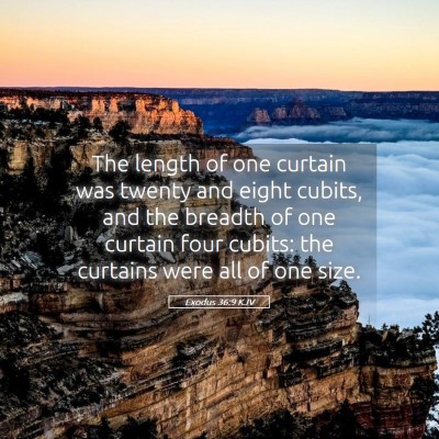 Picture 05 - Exodus 36:9 KJV - The length of one curtain was twenty and eight - Bible Verse Picture