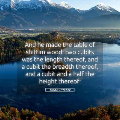 Picture 05 - Exodus 37:10 KJV - And he made the table of shittim wood: two cubits - Bible Verse Picture