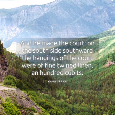 Picture 05 - Exodus 38:9 KJV - And he made the court: on the south side - Bible Verse Picture