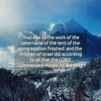 Picture 05 - Exodus 39:32 KJV - Thus was all the work of the tabernacle of the - Bible Verse Picture