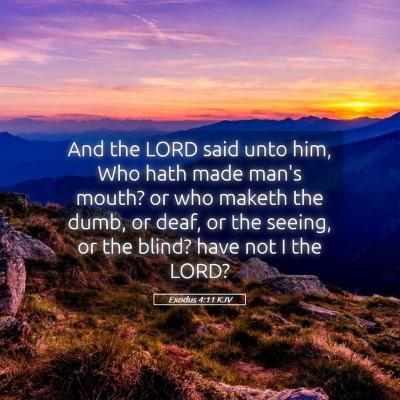 Picture 05 - Exodus 4:11 KJV - And the LORD said unto him, Who hath made man's - Bible Verse Picture
