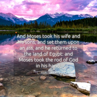 Picture 05 - Exodus 4:20 KJV - And Moses took his wife and his sons, and set - Bible Verse Picture