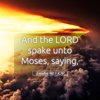 Picture 05 - Exodus 40:1 KJV - And the LORD spake unto Moses, - Bible Verse Picture
