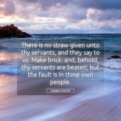 Picture 05 - Exodus 5:16 KJV - There is no straw given unto thy servants, and - Bible Verse Picture