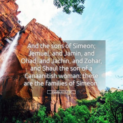Picture 05 - Exodus 6:15 KJV - And the sons of Simeon; Jemuel, and Jamin, and - Bible Verse Picture
