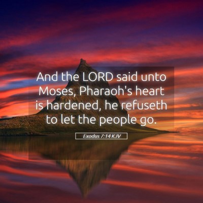 Picture 05 - Exodus 7:14 KJV - And the LORD said unto Moses, Pharaoh's heart is - Bible Verse Picture
