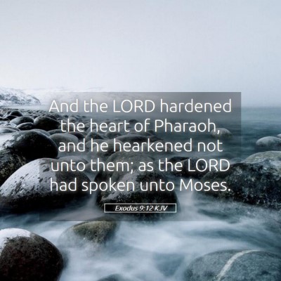 Picture 05 - Exodus 9:12 KJV - And the LORD hardened the heart of Pharaoh, and - Bible Verse Picture