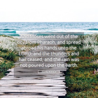 Picture 05 - Exodus 9:33 KJV - And Moses went out of the city from Pharaoh, and - Bible Verse Picture
