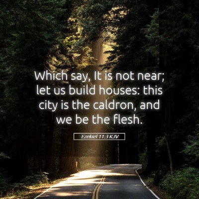 Picture 05 - Ezekiel 11:3 KJV - Which say, It is not near; let us build houses: - Bible Verse Picture