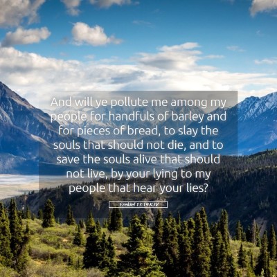 Picture 05 - Ezekiel 13:19 KJV - And will ye pollute me among my people for - Bible Verse Picture