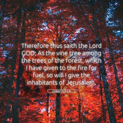 Picture 05 - Ezekiel 15:6 KJV - Therefore thus saith the Lord GOD; As the vine - Bible Verse Picture