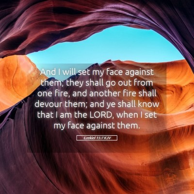 Picture 05 - Ezekiel 15:7 KJV - And I will set my face against them; they shall - Bible Verse Picture