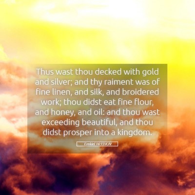 Picture 05 - Ezekiel 16:13 KJV - Thus wast thou decked with gold and silver; and - Bible Verse Picture