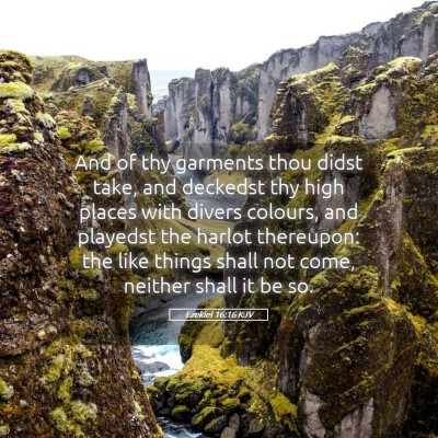 Picture 05 - Ezekiel 16:16 KJV - And of thy garments thou didst take, and deckedst - Bible Verse Picture