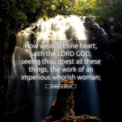 Picture 05 - Ezekiel 16:30 KJV - How weak is thine heart, saith the LORD GOD, - Bible Verse Picture