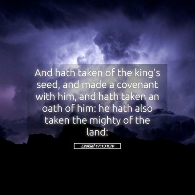 Picture 05 - Ezekiel 17:13 KJV - And hath taken of the king's seed, and made a - Bible Verse Picture