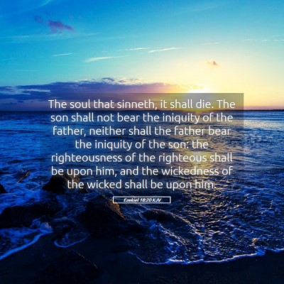 Picture 05 - Ezekiel 18:20 KJV - The soul that sinneth, it shall die. The son - Bible Verse Picture
