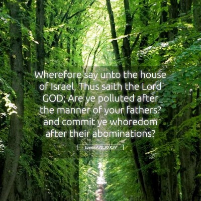 Picture 05 - Ezekiel 20:30 KJV - Wherefore say unto the house of Israel, Thus - Bible Verse Picture