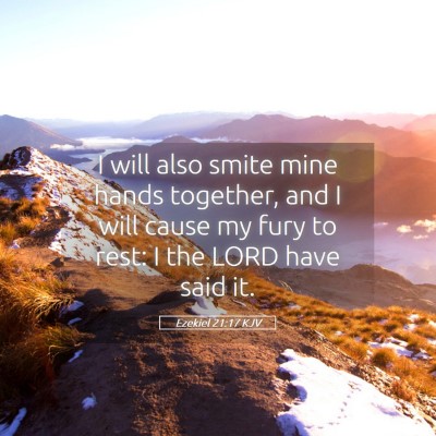 Picture 05 - Ezekiel 21:17 KJV - I will also smite mine hands together, and I will - Bible Verse Picture