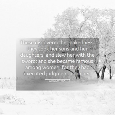 Picture 05 - Ezekiel 23:10 KJV - These discovered her nakedness: they took her - Bible Verse Picture