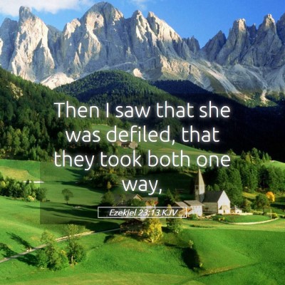 Picture 05 - Ezekiel 23:13 KJV - Then I saw that she was defiled, that they took - Bible Verse Picture