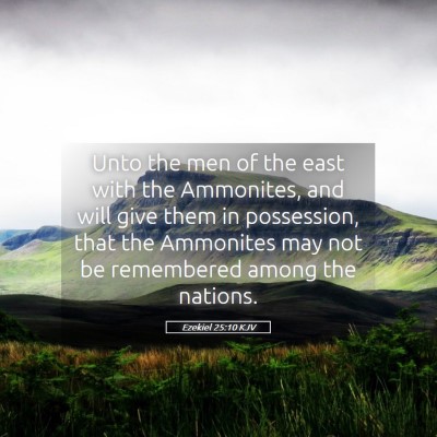 Picture 05 - Ezekiel 25:10 KJV - Unto the men of the east with the Ammonites, and - Bible Verse Picture