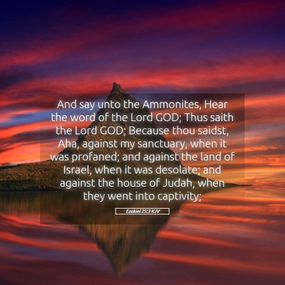 Picture 05 - Ezekiel 25:3 KJV - And say unto the Ammonites, Hear the word of the - Bible Verse Picture