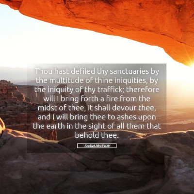 Picture 05 - Ezekiel 28:18 KJV - Thou hast defiled thy sanctuaries by the - Bible Verse Picture
