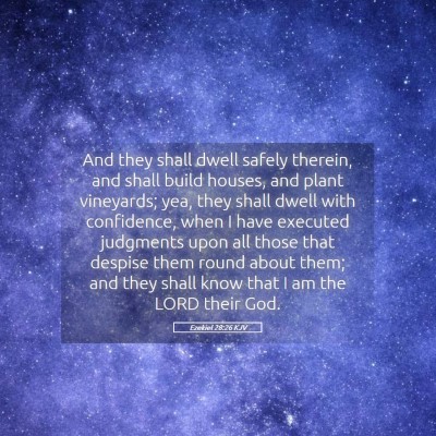 Picture 05 - Ezekiel 28:26 KJV - And they shall dwell safely therein, and shall - Bible Verse Picture