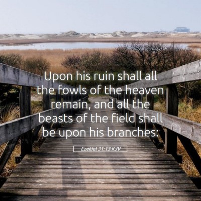 Picture 05 - Ezekiel 31:13 KJV - Upon his ruin shall all the fowls of the heaven - Bible Verse Picture