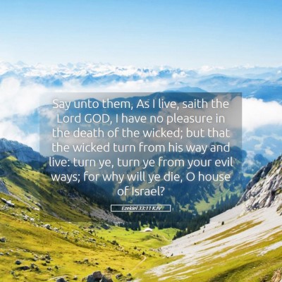 Picture 05 - Ezekiel 33:11 KJV - Say unto them, As I live, saith the Lord GOD, I - Bible Verse Picture