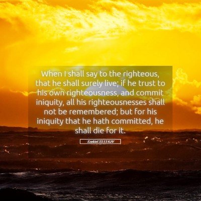 Picture 05 - Ezekiel 33:13 KJV - When I shall say to the righteous, that he shall - Bible Verse Picture