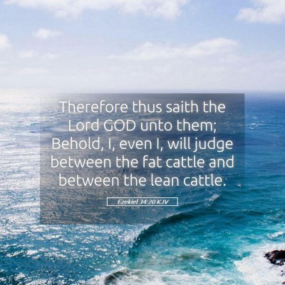 Picture 05 - Ezekiel 34:20 KJV - Therefore thus saith the Lord GOD unto them; - Bible Verse Picture