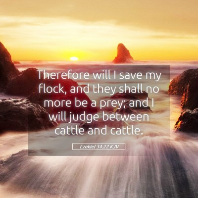 Picture 05 - Ezekiel 34:22 KJV - Therefore will I save my flock, and they shall no - Bible Verse Picture