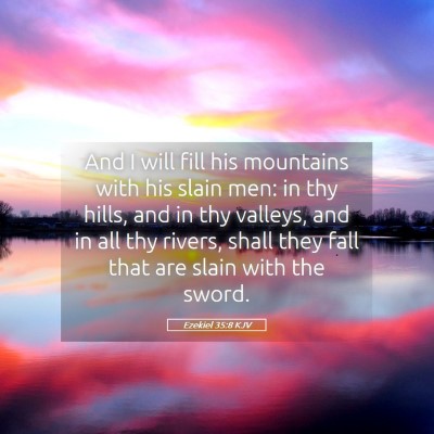 Picture 05 - Ezekiel 35:8 KJV - And I will fill his mountains with his slain men: - Bible Verse Picture