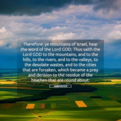 Picture 05 - Ezekiel 36:4 KJV - Therefore, ye mountains of Israel, hear the word - Bible Verse Picture